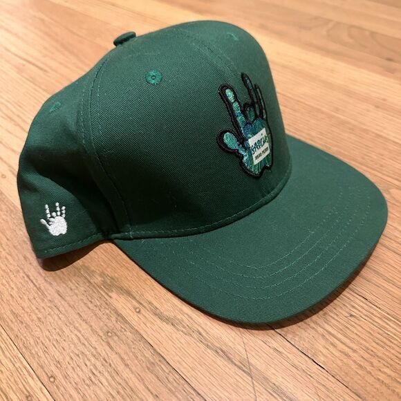 Garcia Hand Picked Flat Brim Green Hat - 420 Cannabis Dispensary Silk Lined - Picture 3 of 5